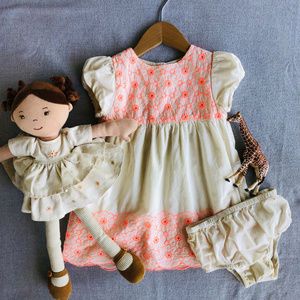 Baby Boden Embroidered Cotton Dress